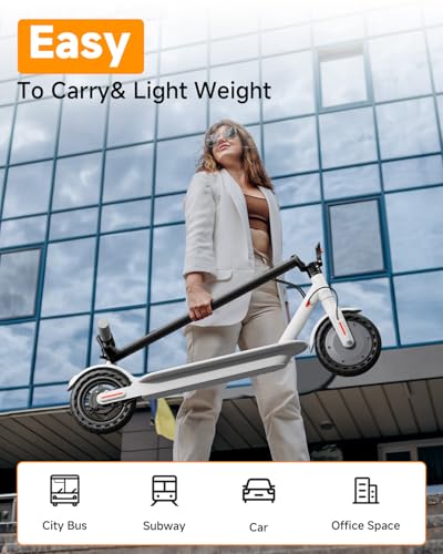Electric Scooter with Seat, Adults Electric Scooter, Up to 16 Mph, 8.5'' Tire, 350W Motor, E-Scooter with Double Braking Systems for Adults and Teens