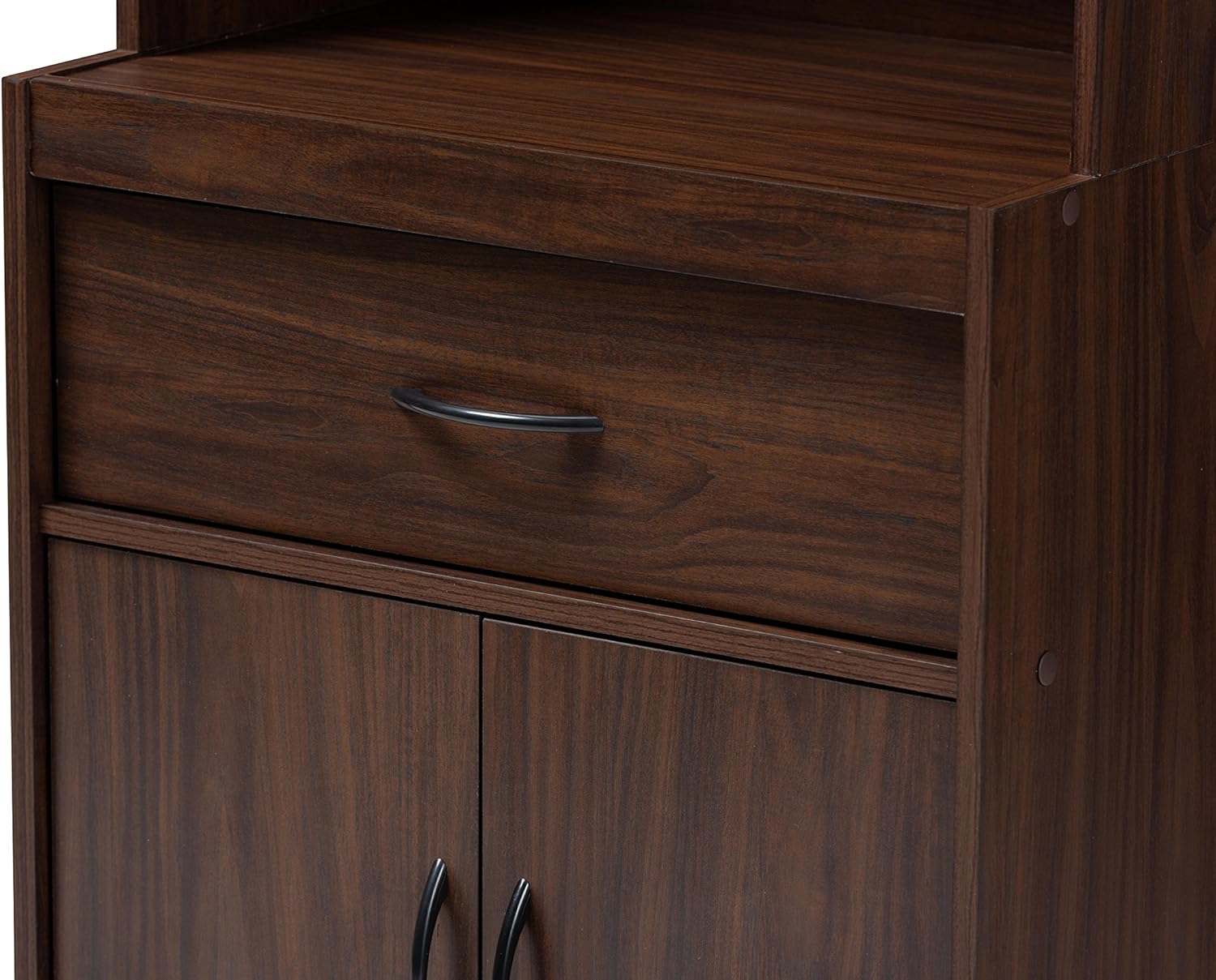 Baxton Studio Kitchen Cabinet, Walnut Brown