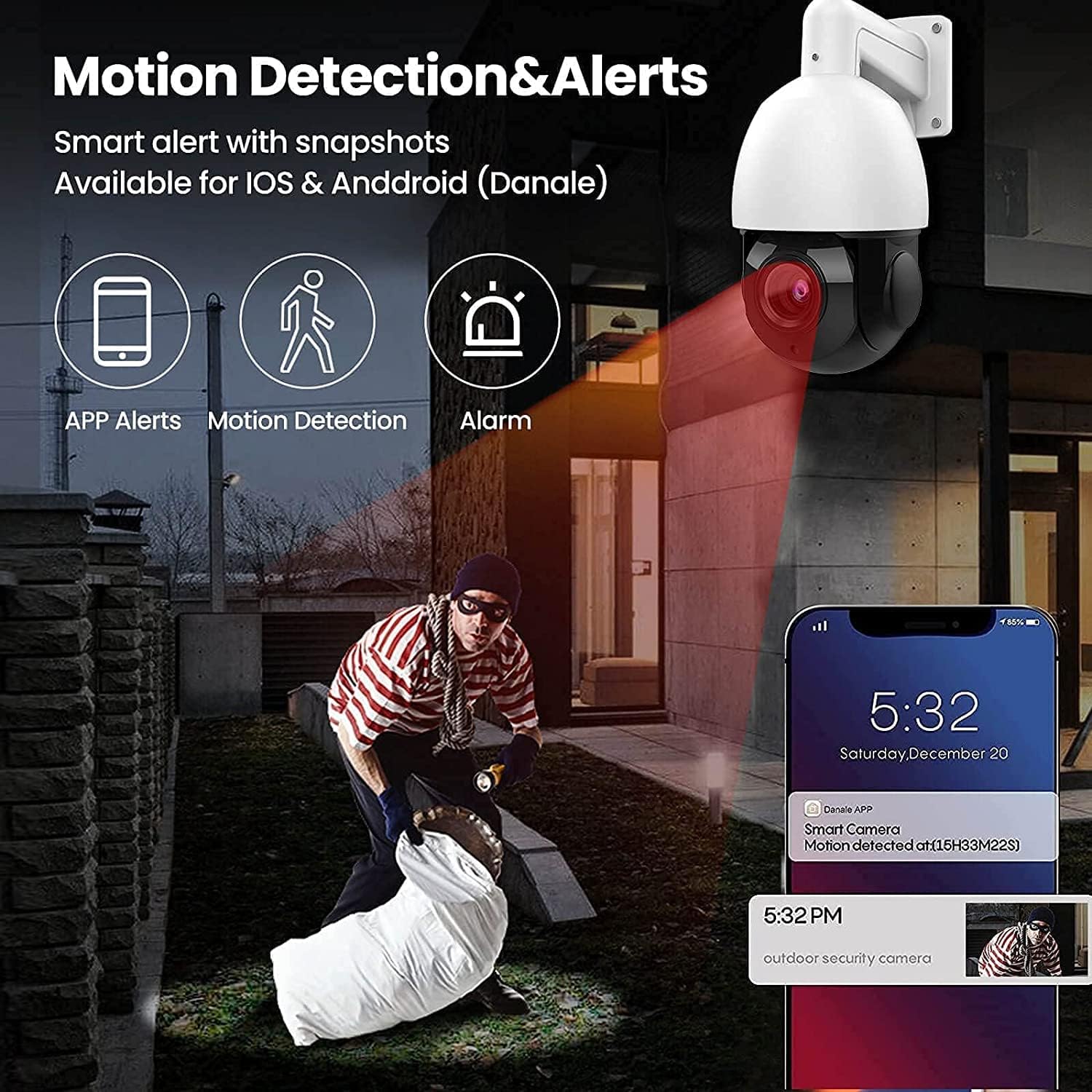 8MP Colorvu Camera Outdoor, Compatible for Hikvision, 2.8MM Lens with Full Color Night Vision, Built-in Mic, Smart Motion Detection
