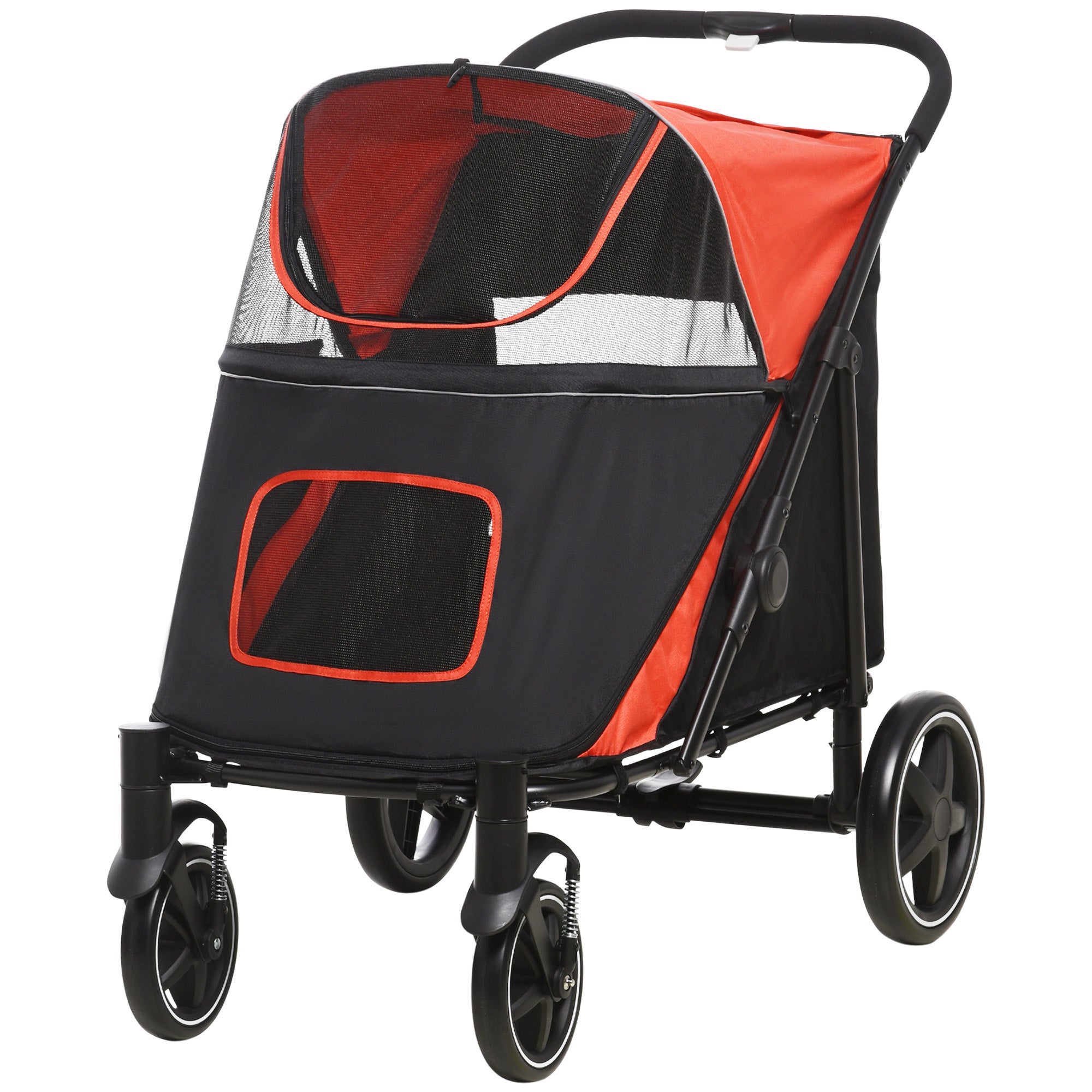 Pet Stroller - Foldable Dog Stroller with 2 Safety Lashes - Gray