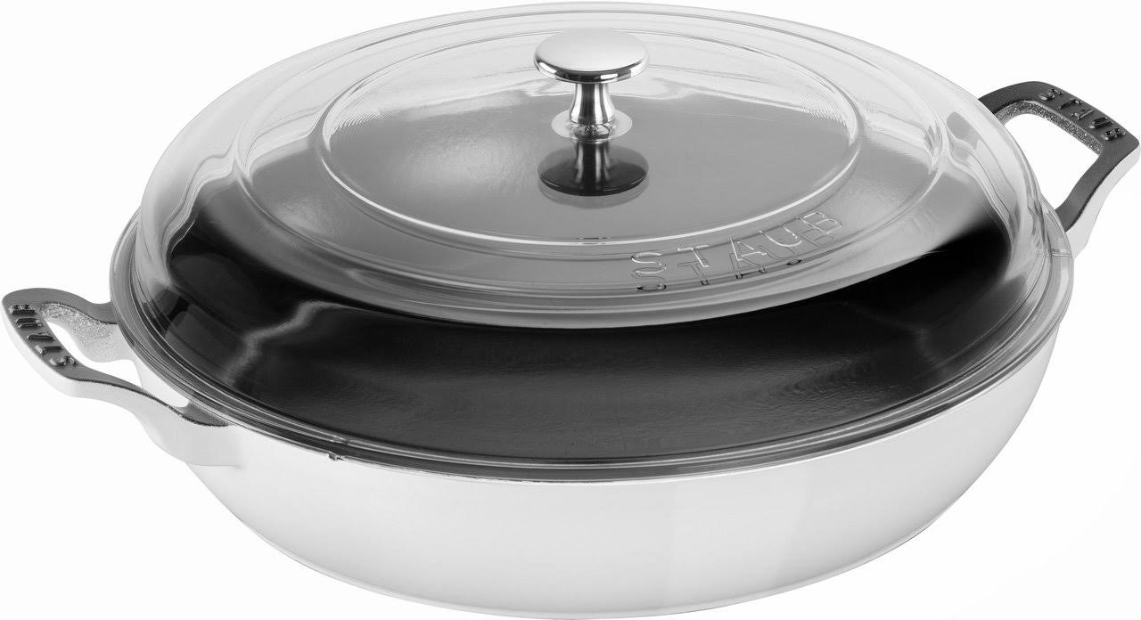 Staub Cast Iron 3.5-Quart Braiser with Glass Lid - Cherry