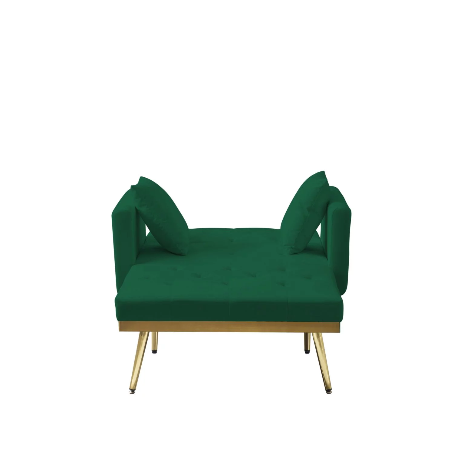 BSHTI Chaise Lounge,Convertible Chaise Futon Sofa Bed Upholstered Chaise Lounge for Livingroom(Green)
