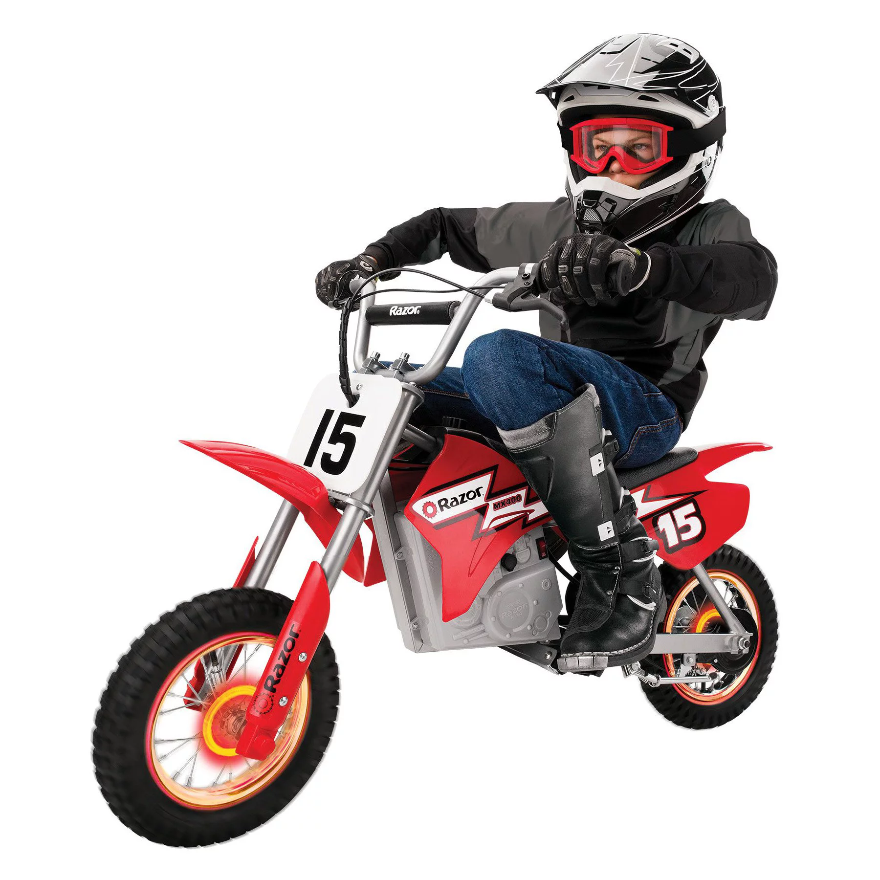 Razor MX400 Dirt Rocket 24V Electric Toy Motocross Motorcycle Dirt Bike, Red