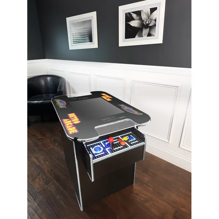Chrome XL Cocktail Arcade Machine with 24" Monitor, 412 Retro Games and Trackballs