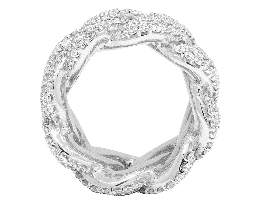 White Gold Baguette Cuban Ring Band 18MM 9.8 CT