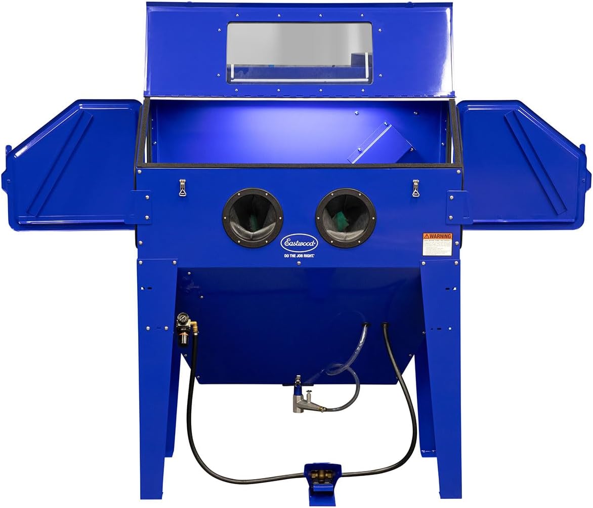 Eastwood B120 Sand Blasting Cabinet Kit | Heavy Duty Steel Sand Blaster Media Cabinet for Paint Removal, Metal Restoration, Rust Removal