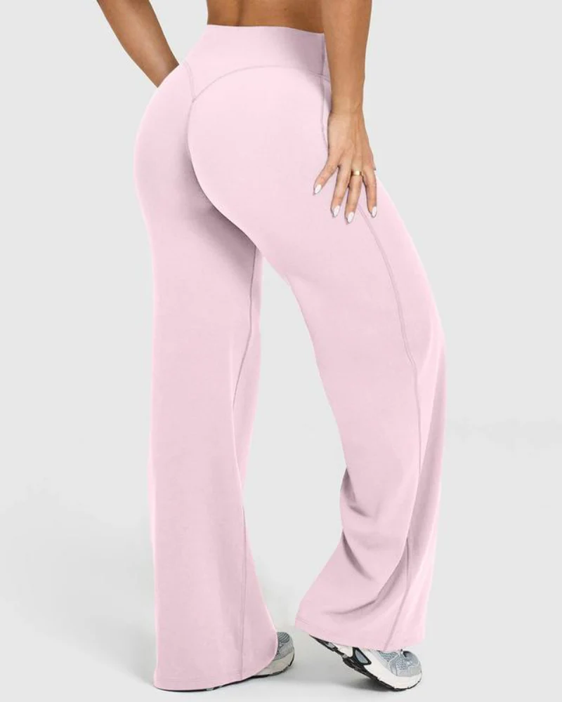 High-Waisted Elastic Wide-Leg Lounge Yoga Pants