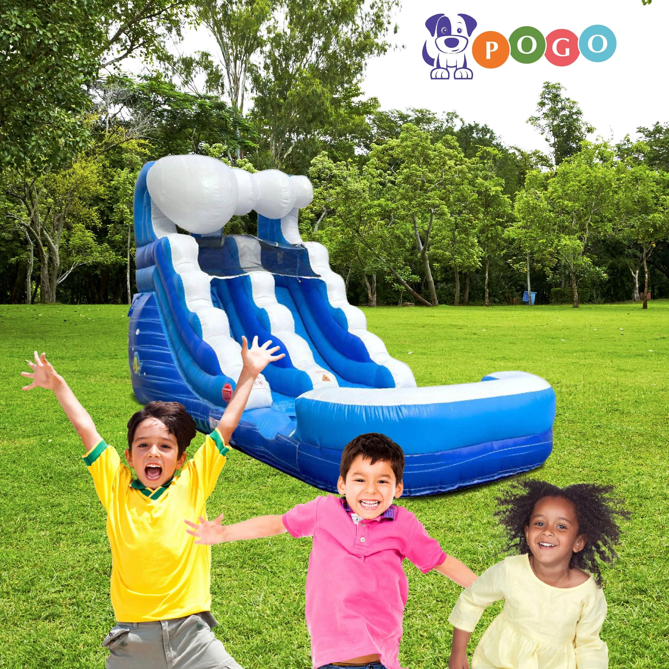 Pogo Bounce House Crossover Kids Inflatable Water Slide, Pink Unicorn with Blower, 12 ft