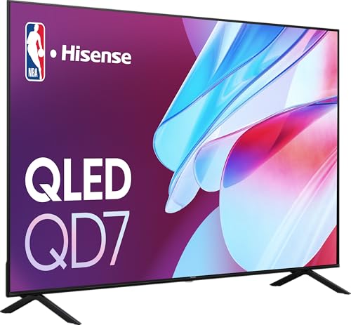Hisense 75-Inch Class QD7 Series QLED 4K UHD Google Smart TV (75QD7N, 2024 Model) - QLED, Native 144Hz, Motion Rate 240, Direct Full Array