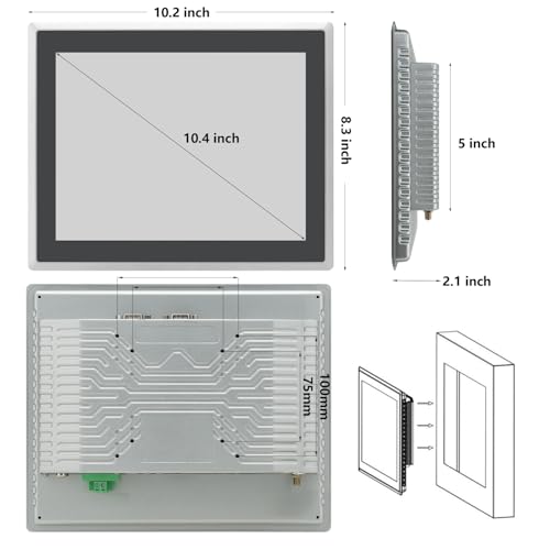 17 inch Android 11 Industrial Embedded Interactive Touchscreen Monitor, Capacitive Multi-Touch Tablet with Front IP65 Monitor, RAM 4G & ROM 32G