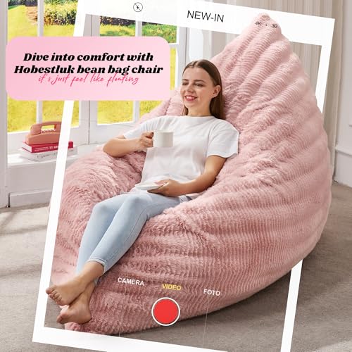 Hobestluk 3 in 1 Bean Bag Chair Giant Bean Bag Chairs Convertible Bean Bag Floor Cushion with Machine Washable Cover