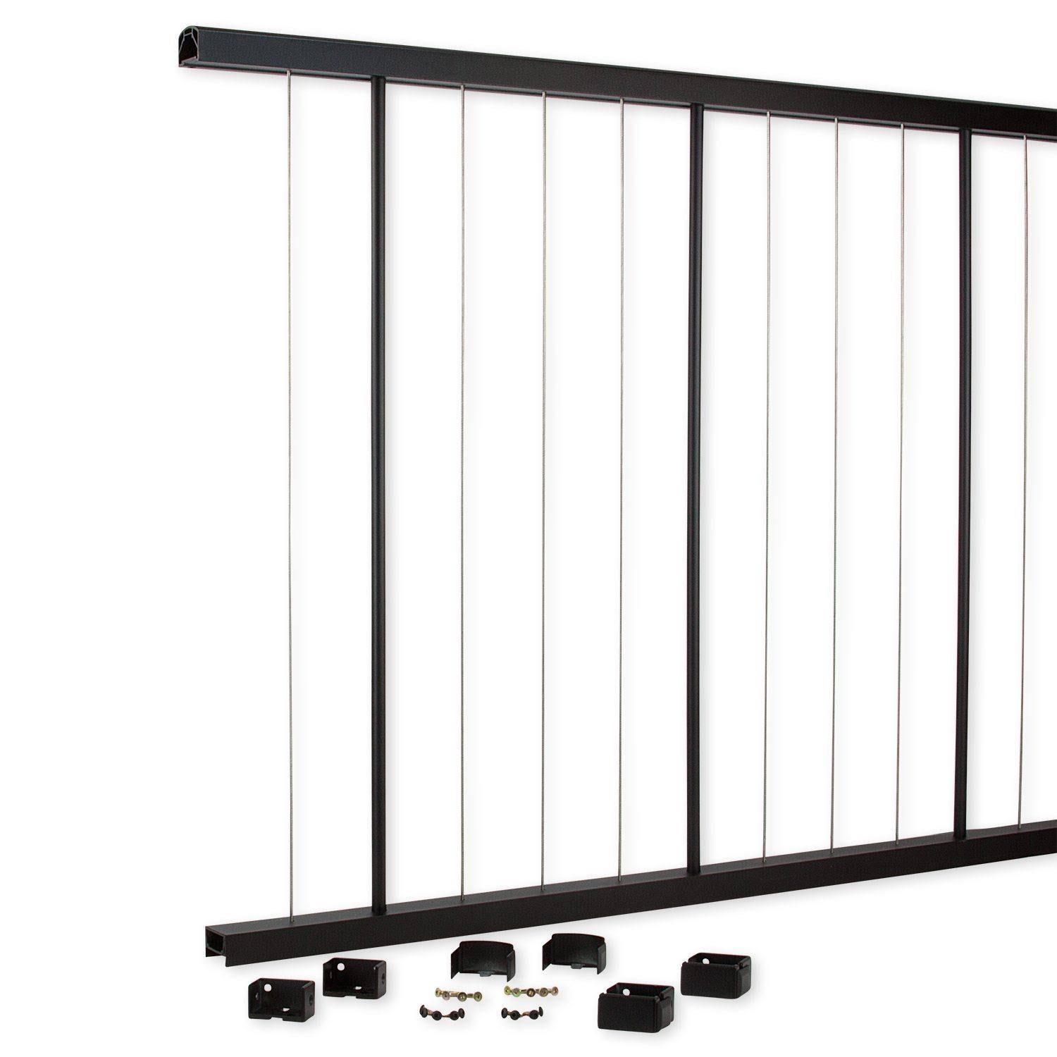 Westbury VertiCable Deck Rail Section with Mounts - 4& x 36x22 - Black Fine