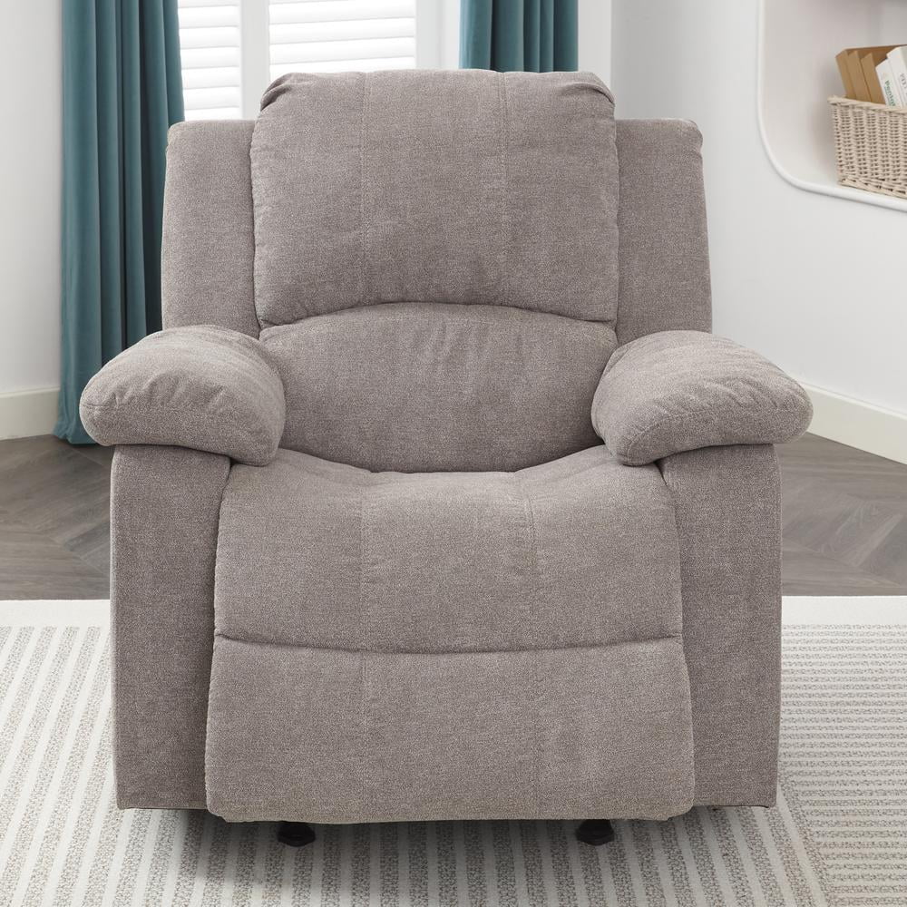 Comfort Pointe Troy Ash Grey Microfiber Glider Rocker Recliner
