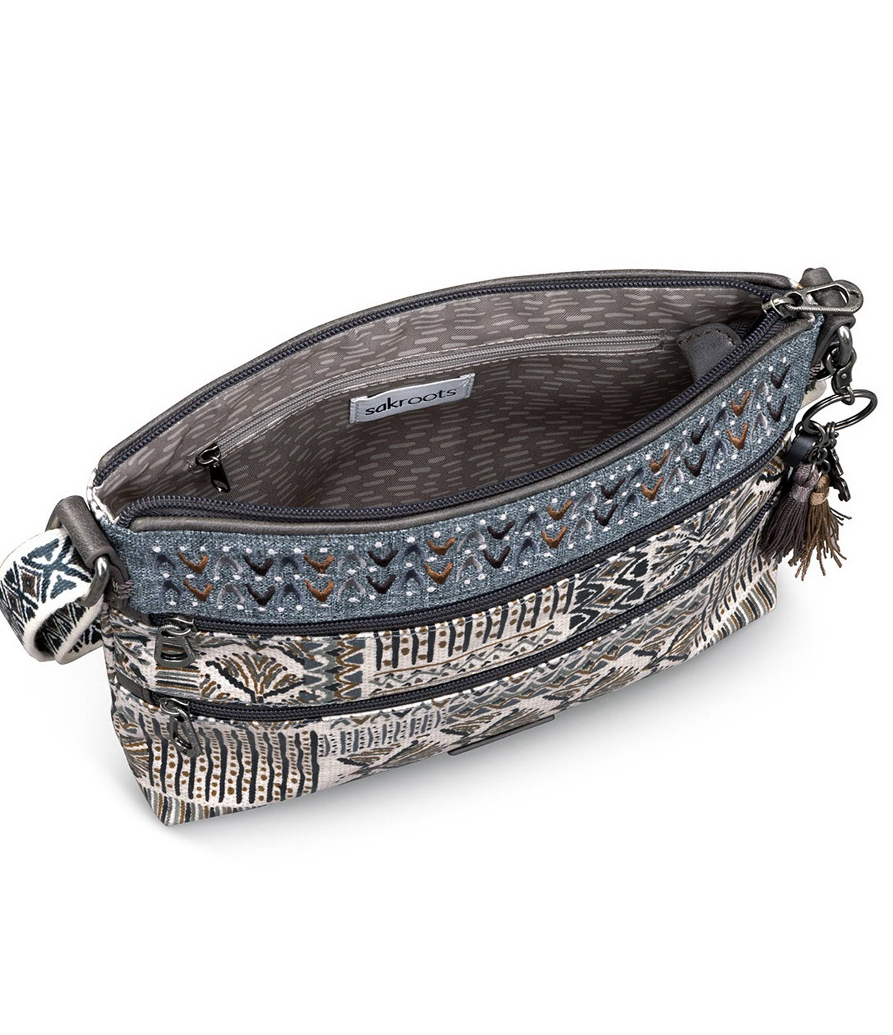 Sakroots Basic Double Zip Crossbody Bag - Multi in Bloom