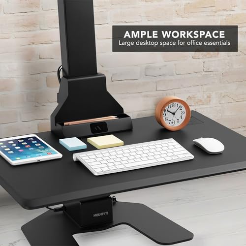Mount-It! Electric Standing Desk Converter - Motorized Sit-Stand Desk Riser with Monitor Mount