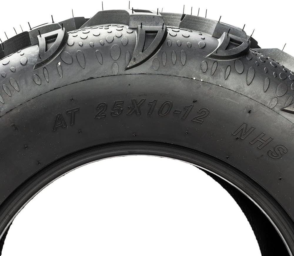 Autoforever 2 New 25x10-12 ATV UTV Rear Tires 6PR 25x10x12 All-terrain Tires