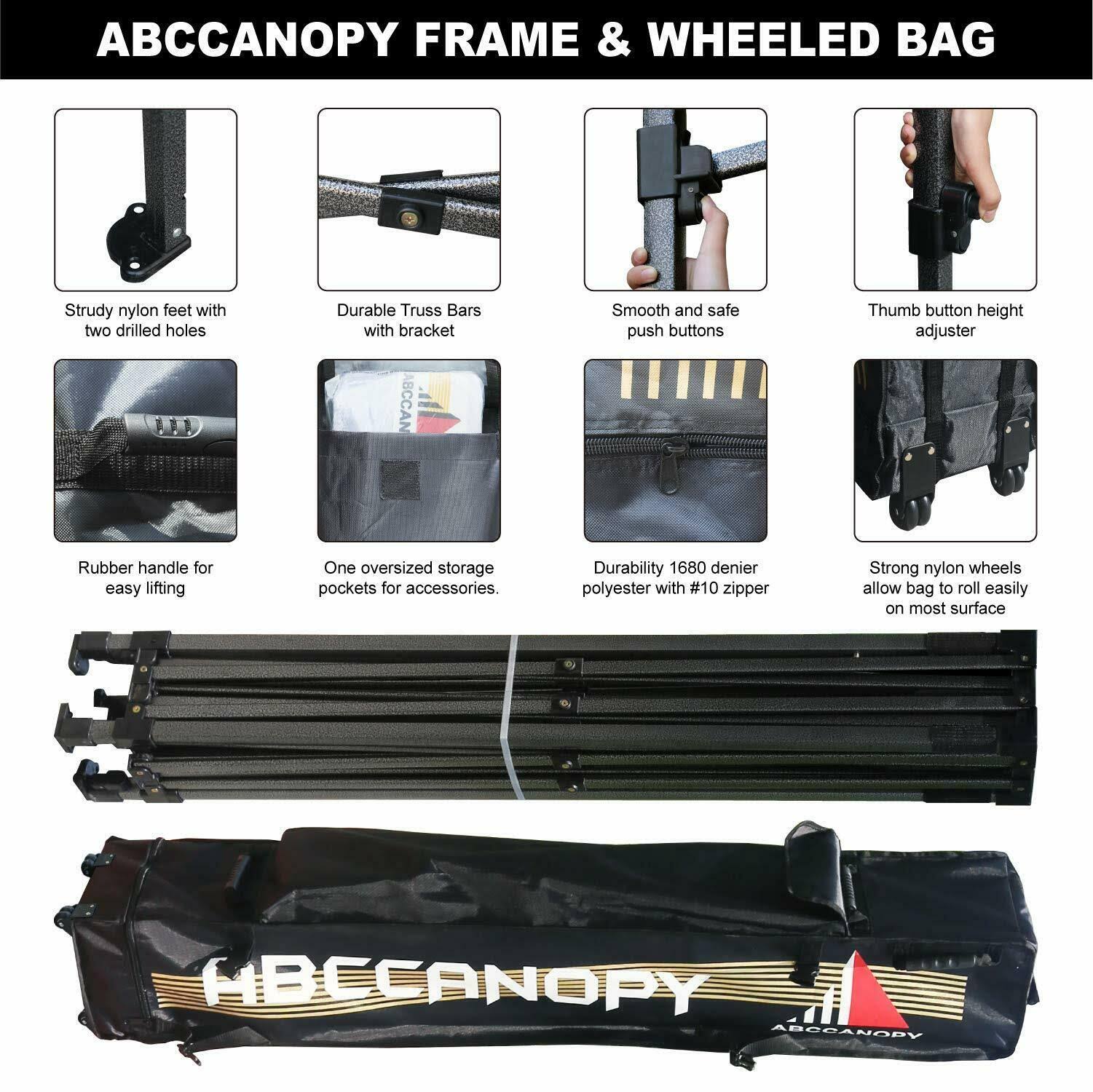 ABCCANOPY Canopy Tent 10 x 10 Pop Up Canopies Commercial Tents