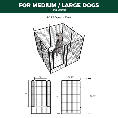 FXW Rollick Dog Playpen for Yard, RV Camping, 32 inch 16 Panels for Small and Medium Dogs│Patented