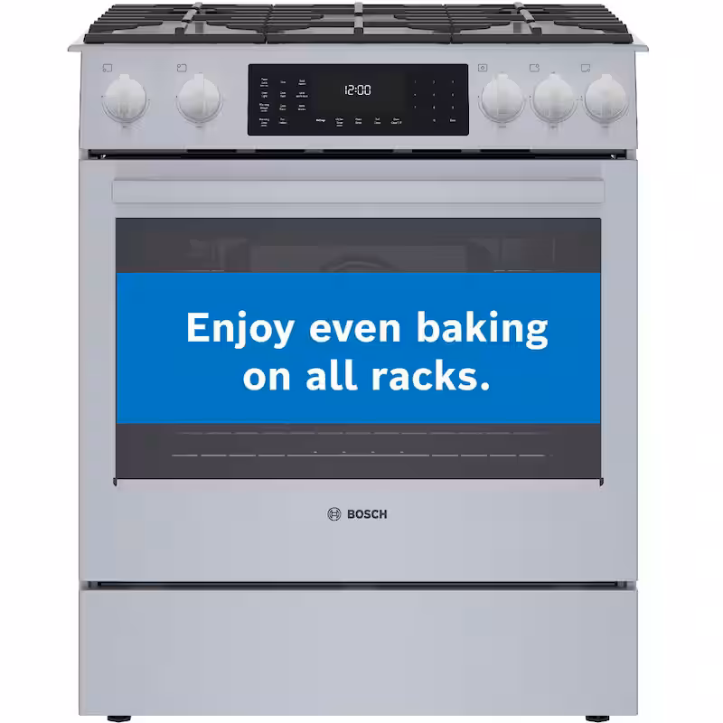 Benchmark Series 30 in. 4.6 cu. ft. Slide-In Dual Fuel Range with Gas Stove and Electric Oven in Stainless Steel