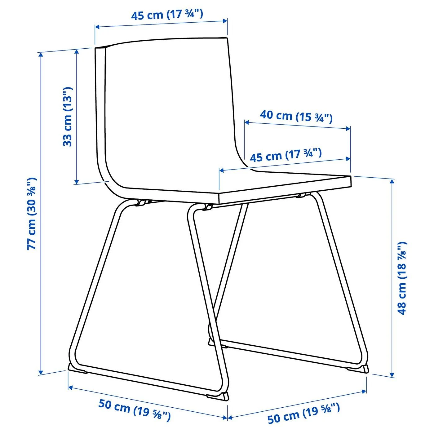 IKEA - Bernhard Chair, Chrome plated/Mjuk Golden Brown, Tested for: 243 lb