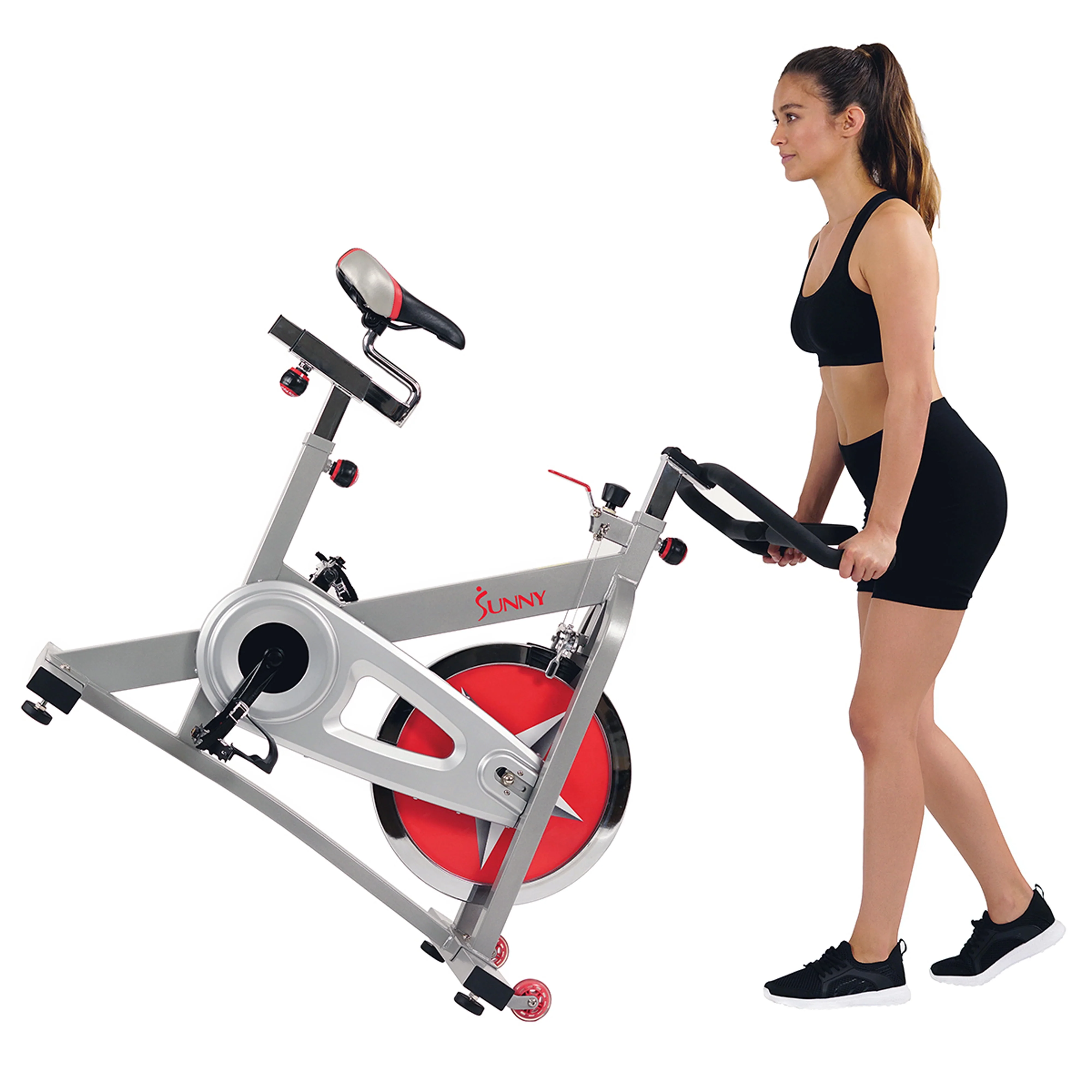 Sunny Health & Fitness Stationary Chain Drive 40 lb Flywheel Pro Indoor Cycling Exercise Bike Trainer, Workout Machine, SF-B901