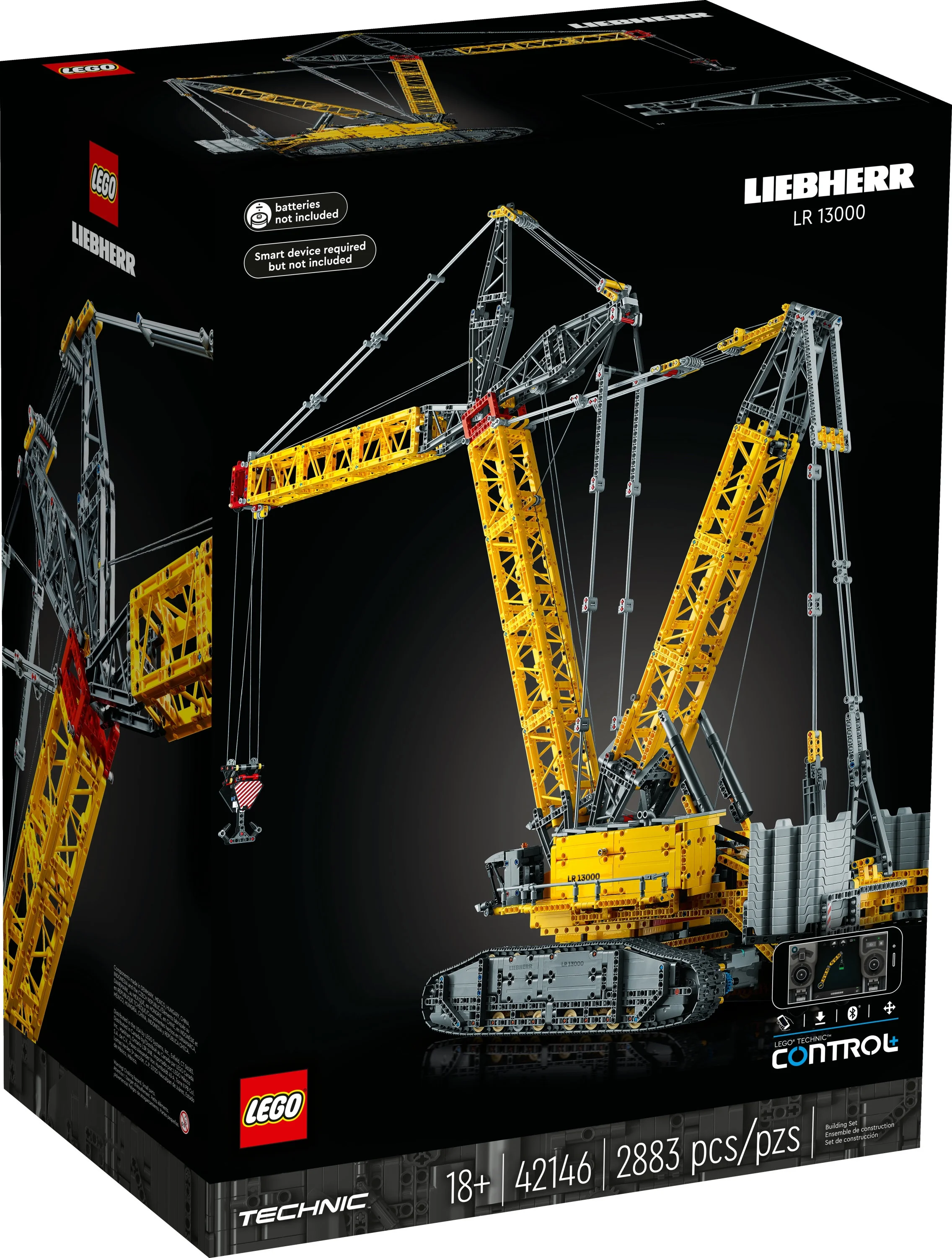 LEGO Technic Liebherr Crawler Crane LR 13000 42146 Advanced Building Kit for Adults, Build and Display this Model Crane