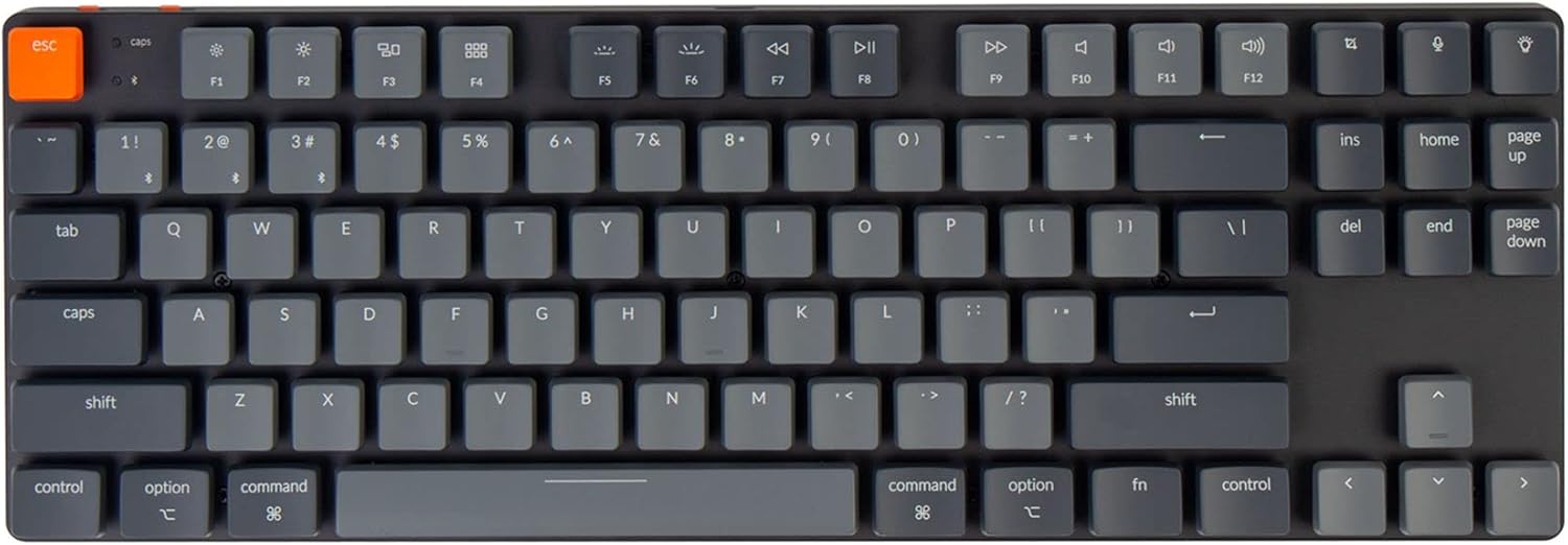 Keychron K1 SE, 87 Keys Ultra-Slim Wireless Bluetooth/USB Wired Mechanical Keyboard with White LED Backlit