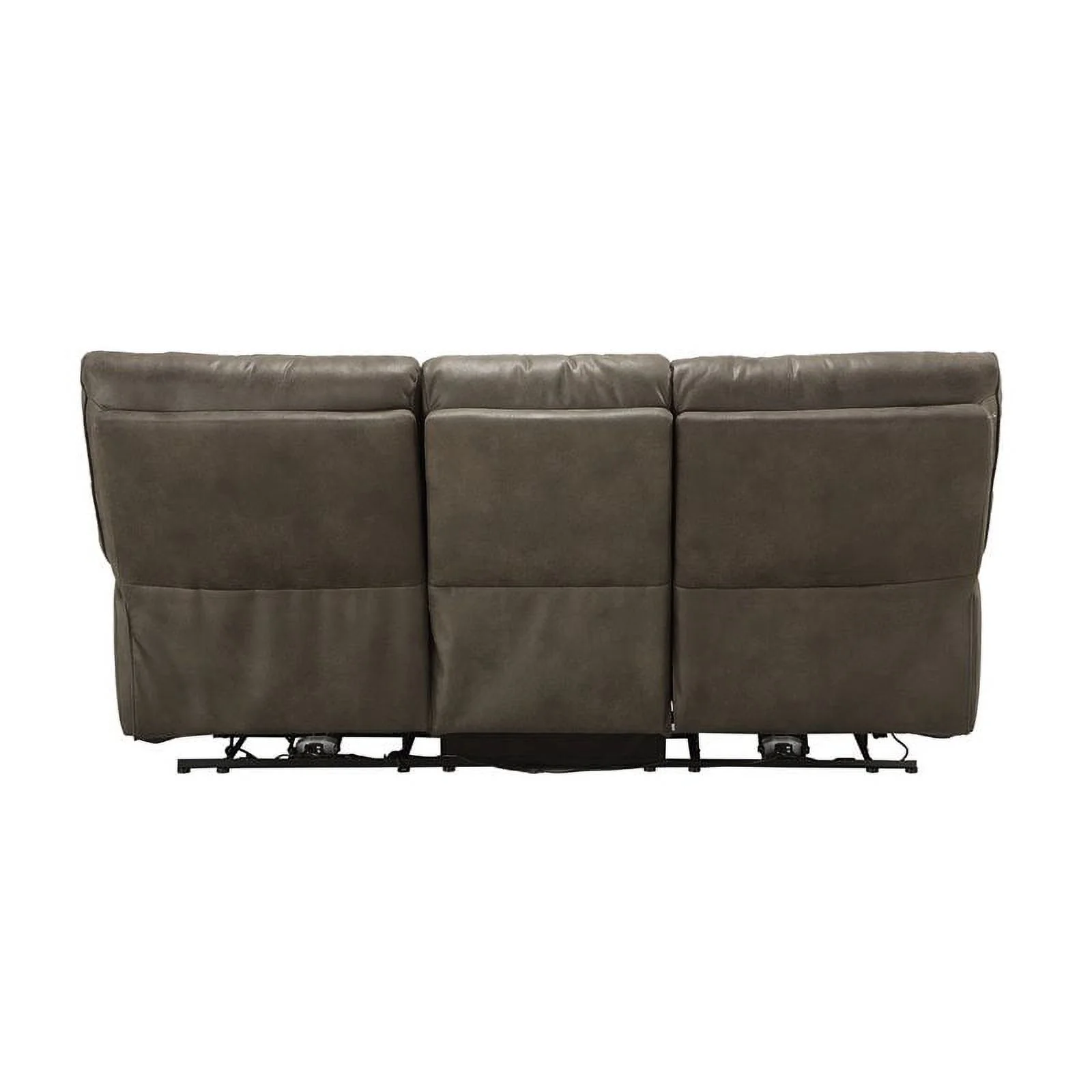 Bowery Hill Leather-Aire Power Reclining Sofa in Gray