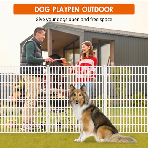 15 Panels No Dig Fence with Gate, 32 in(H) X 36 ft(L) Garden Decorative Fence Animal Barrier for Dogs