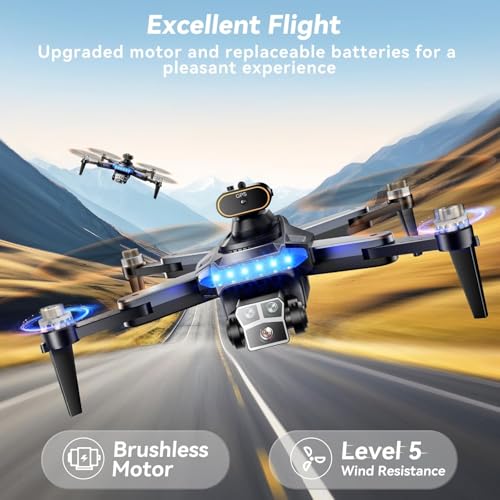 GPS Drones with 4K Camera for Adults Under 249g, P17 Drone with Brushless Motor 5G Transmission, 3 Batteries, Follow Me, Smart Return Home