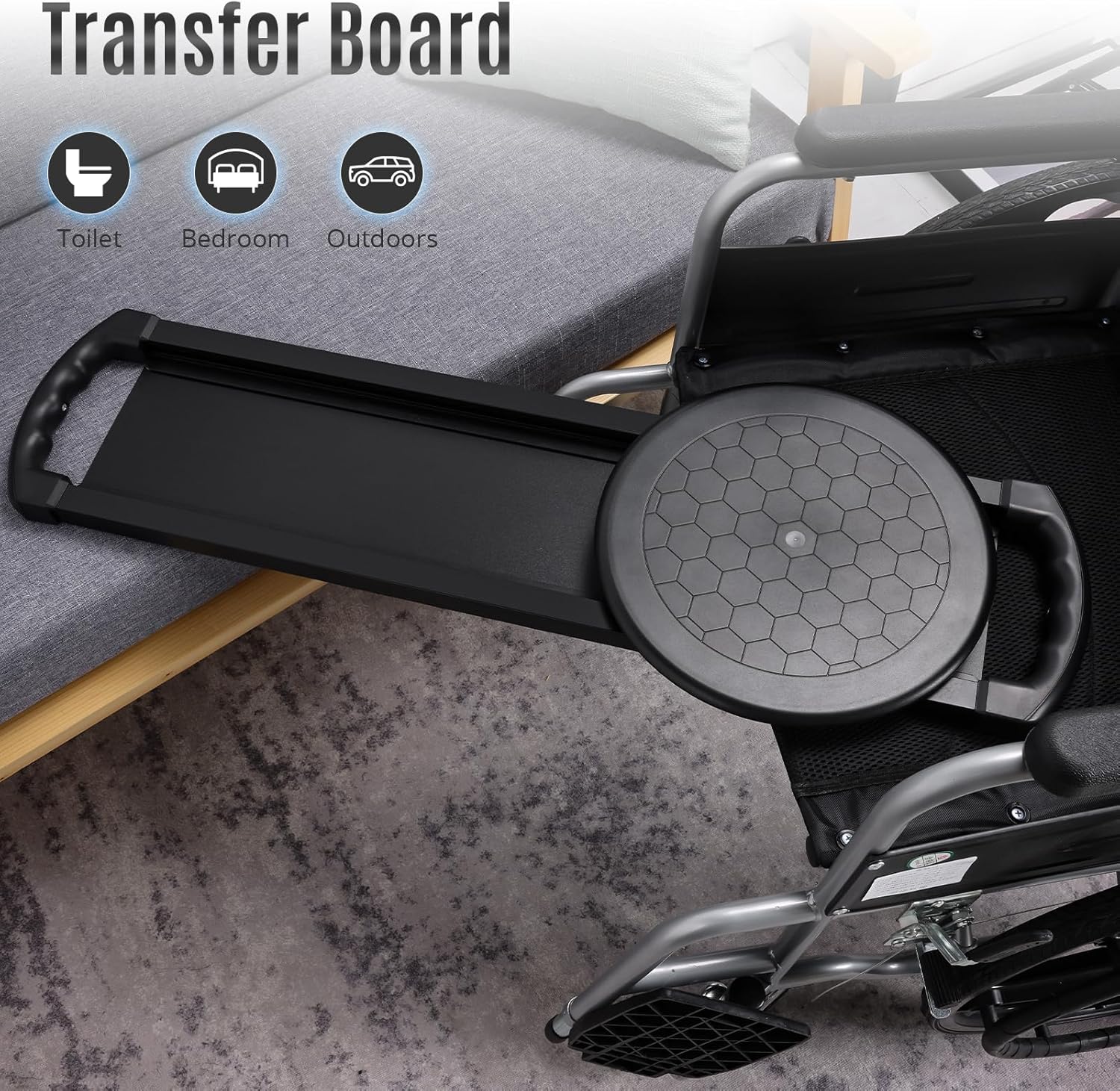 Transfer Board 35"*12"- Patient Slide Assist Device, Slide Board, Sliding Board to Wheelchair Transfer,Transfer Disc for Elderly