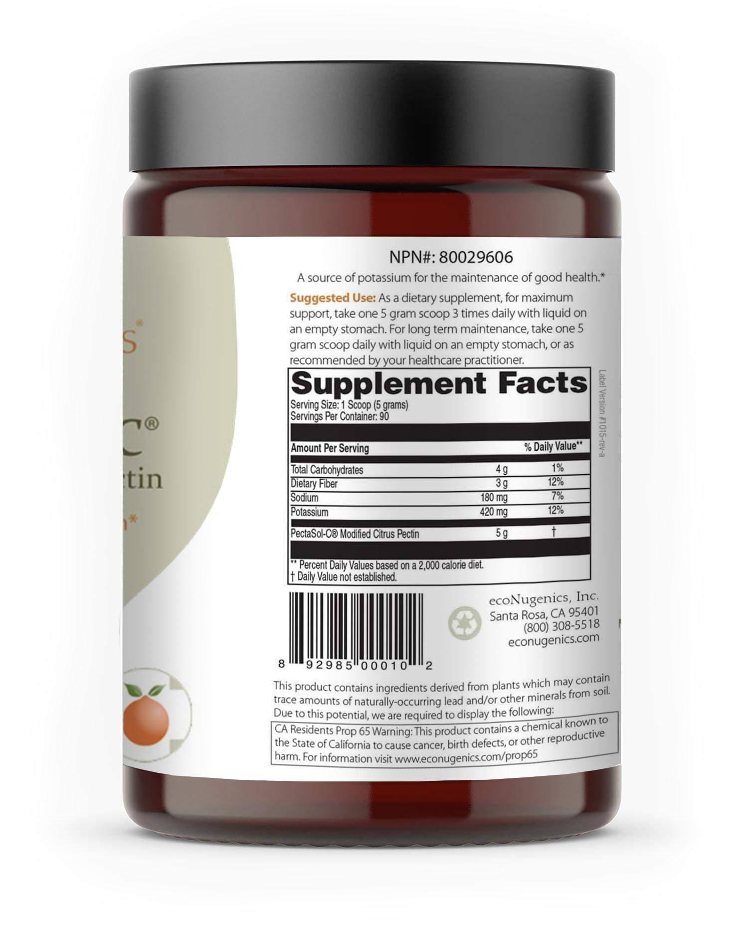 EcoNugenics PectaSol Modified Citrus Pectin Powder - 454 g jar
