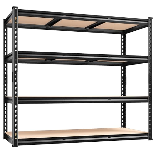 REIBII 48" W Garage Shelving Heavy Duty 3020LBS Storage Shelves 5 Tier Heavy Duty Shelving Adjustable Garage Shelves for Basement, Warehouse