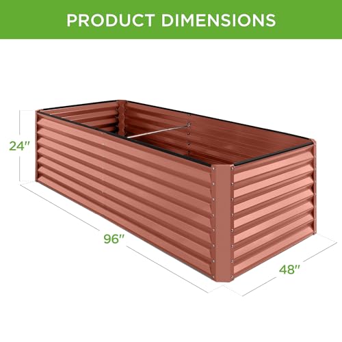 Best Choice Products 8x4x2ft Outdoor Metal Raised Garden Bed, Deep Root Planter Box for Vegetables, Flowers, Herbs