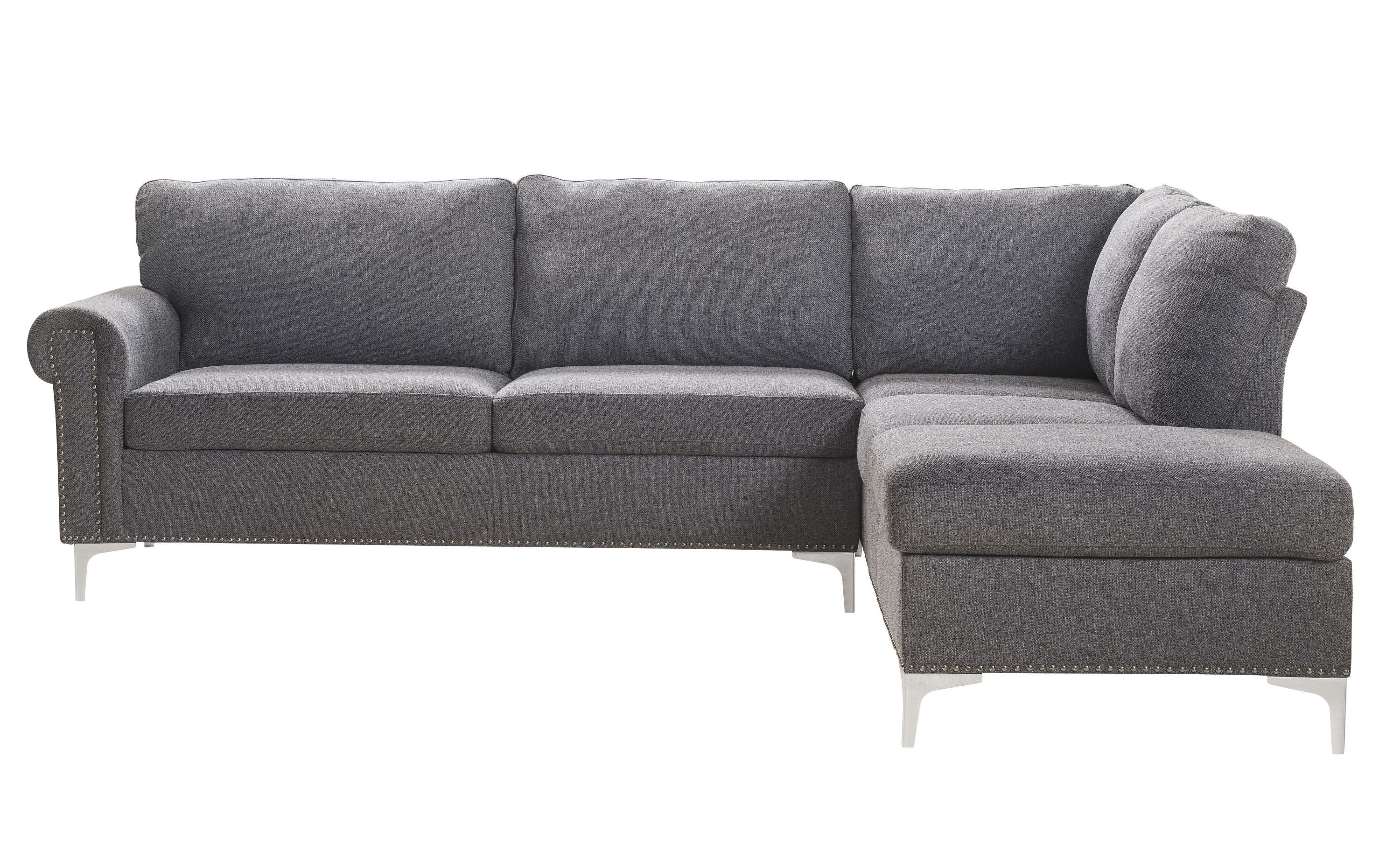 Anika Sectional Fabric Sofa - Gray