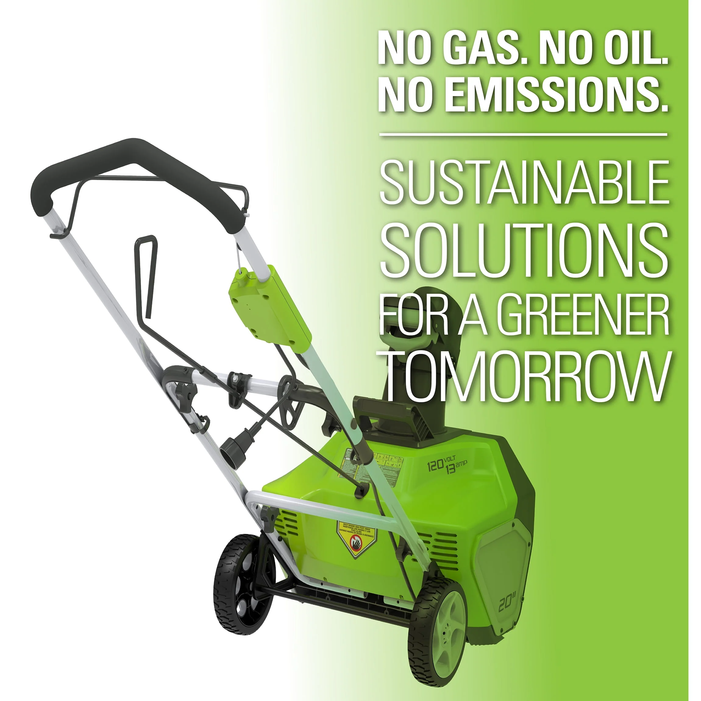 Greenworks 13 Amp 20 in. Corded Electric Snow Thrower, 2600502