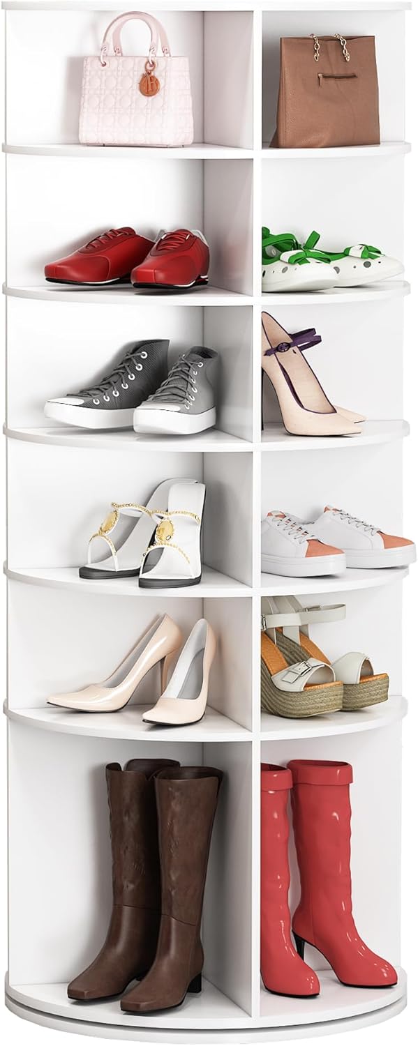 Rotating Shoe Rack Tower
