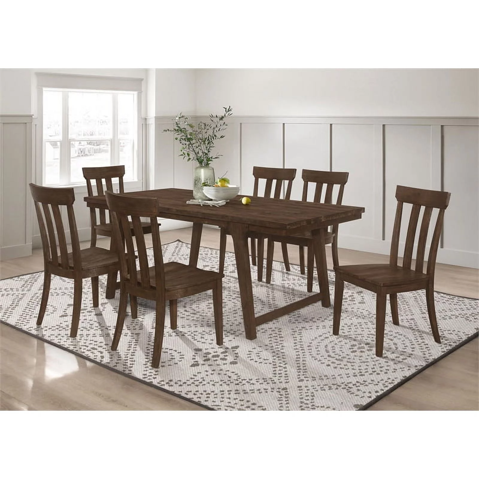 Coaster Reynolds 7-piece Farmhouse Wood Rectangular Dining Table Set Brown Oak