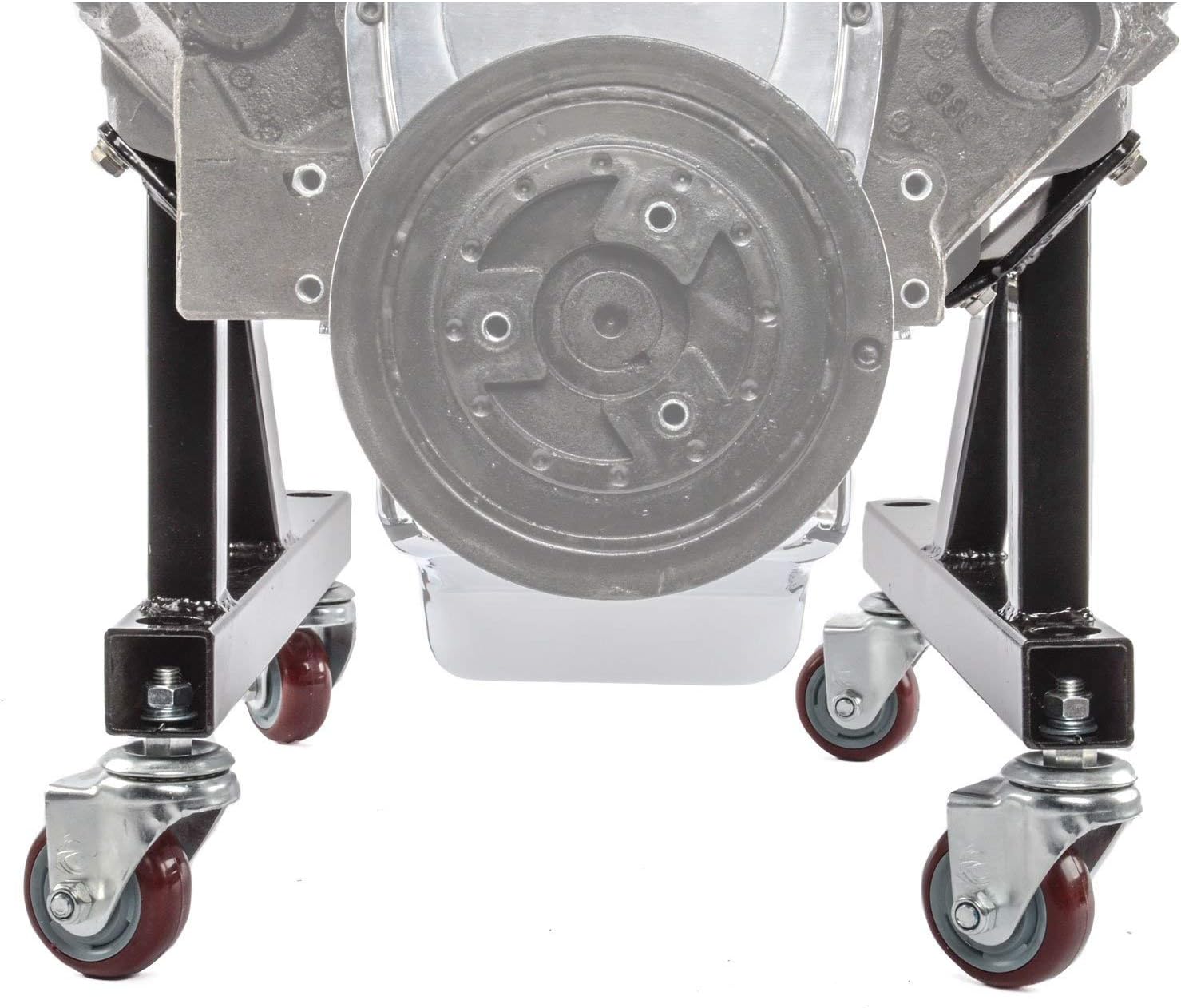 JEGS Heavy Duty Engine Stand - Two-Piece Engine Cradle Design - Fits Small and Big Block Engines - Bolts Directly to Engine Block - Steel