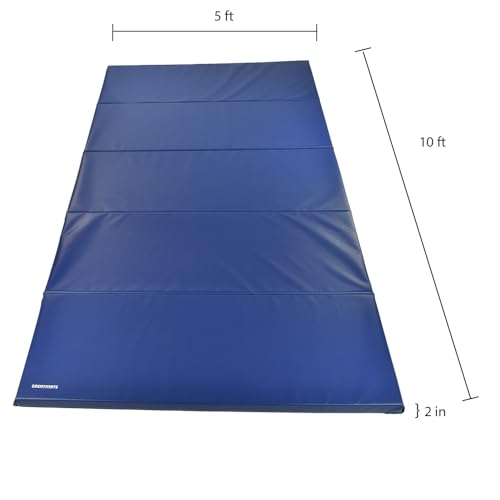 Greatmats Gym Folding Mats 5x10 Ft x 2 Inch for Martial Arts, Gymnastics, Tumbling, Cheerleading, Home Exercise, MMA