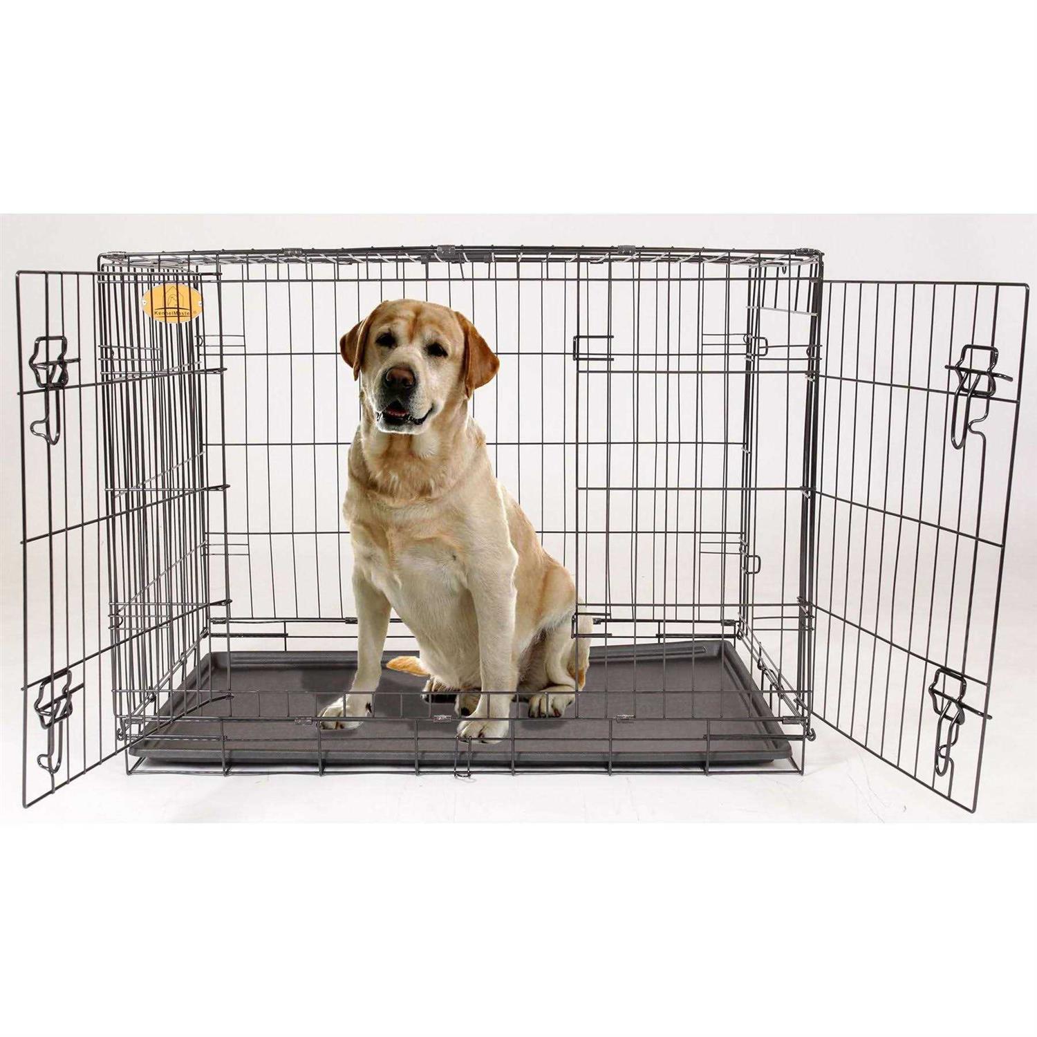KennelMaster Double Door Folding Wire Dog Crate - Pet Supplies online store