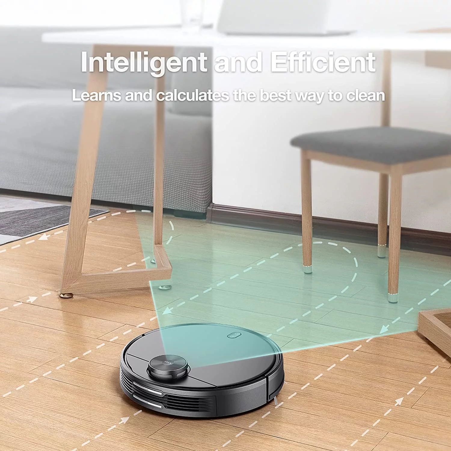 Wyze Robot Vacuum with LiDAR Room Mapping, 2,100Pa Strong Suction, Straight-line Movements, Virtual Walls, Ideal for Pet Hair