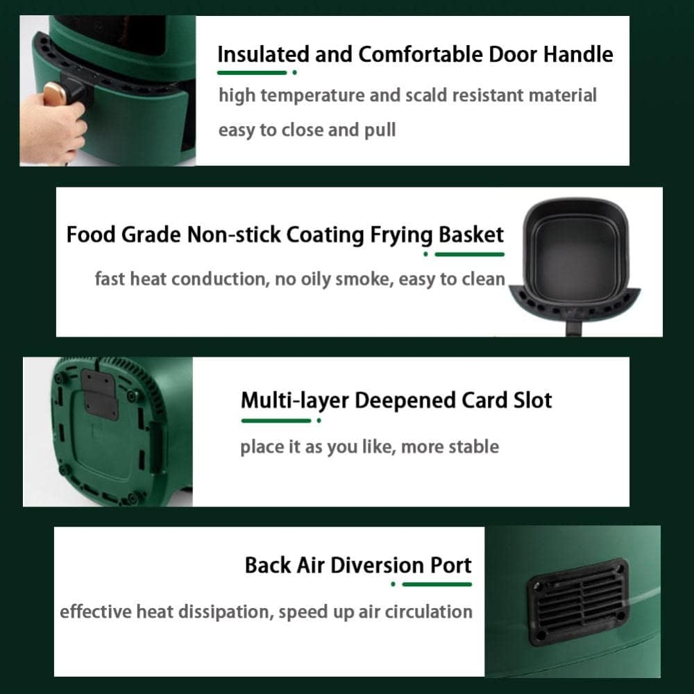 5. 4 Quart Air Fryer, Large Family Size Electric Hot Air Fryer Oven Oilless Cooker with 8 Presets