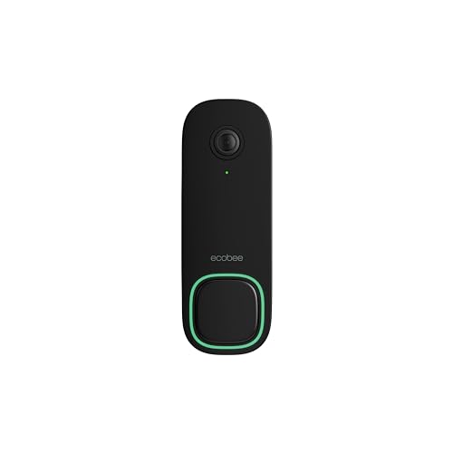 ecobee Smart Video Doorbell Camera (Wired) - with Industry Leading HD Camera, Smart Security, Night Vision, Person and Package Sensors, 2-Way Talk