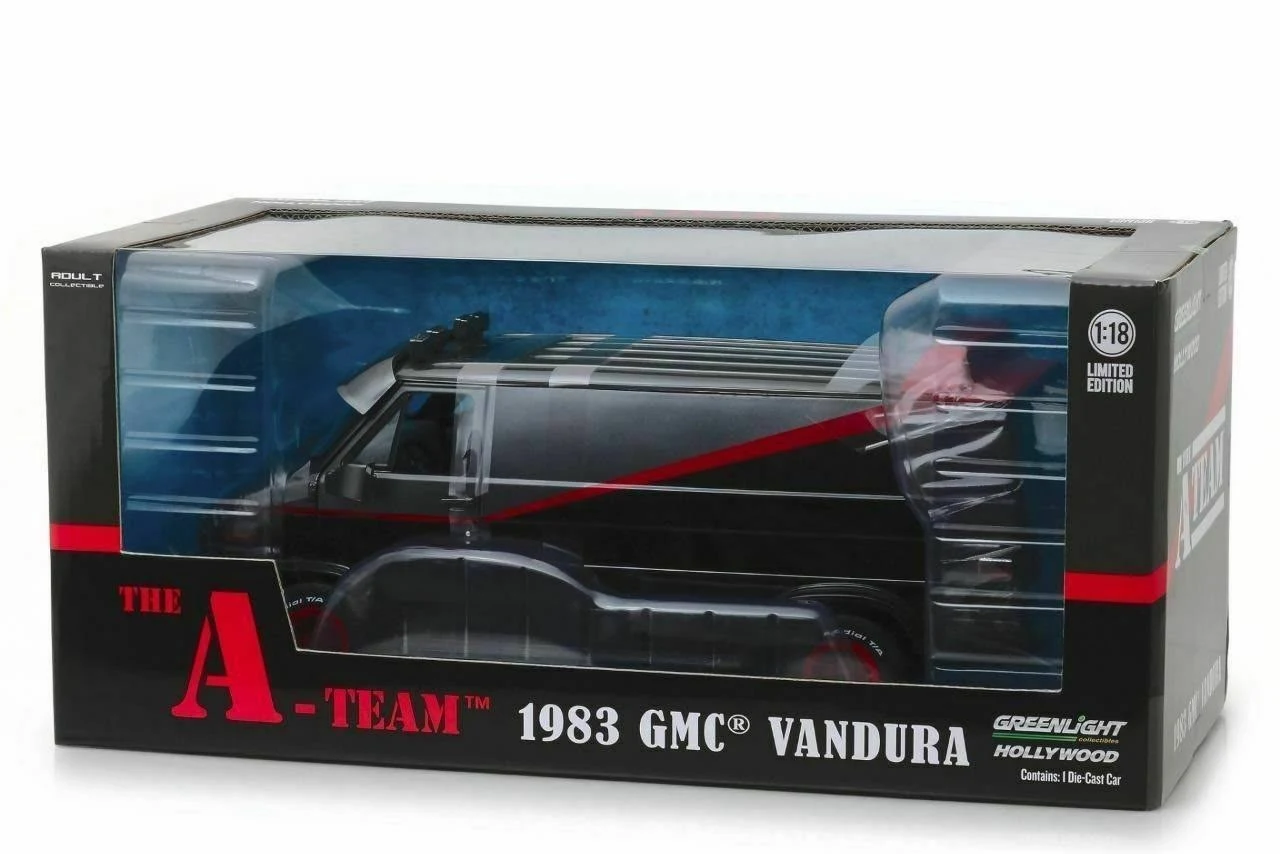 1983 GMC Vandura Black The A-Team (1983-1987) TV Series 1/18 Diecast Model Car by Greenlight