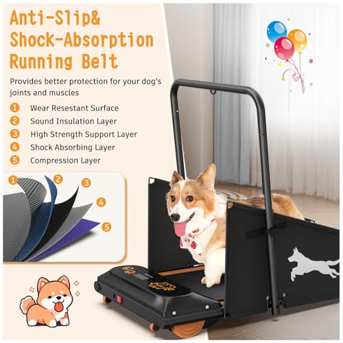 Dog Treadmill for Small/Medium Pets - Quiet Smart Pacer Treadmill, Indoor Fitness Machine with LED Display, 220LBS Capacity