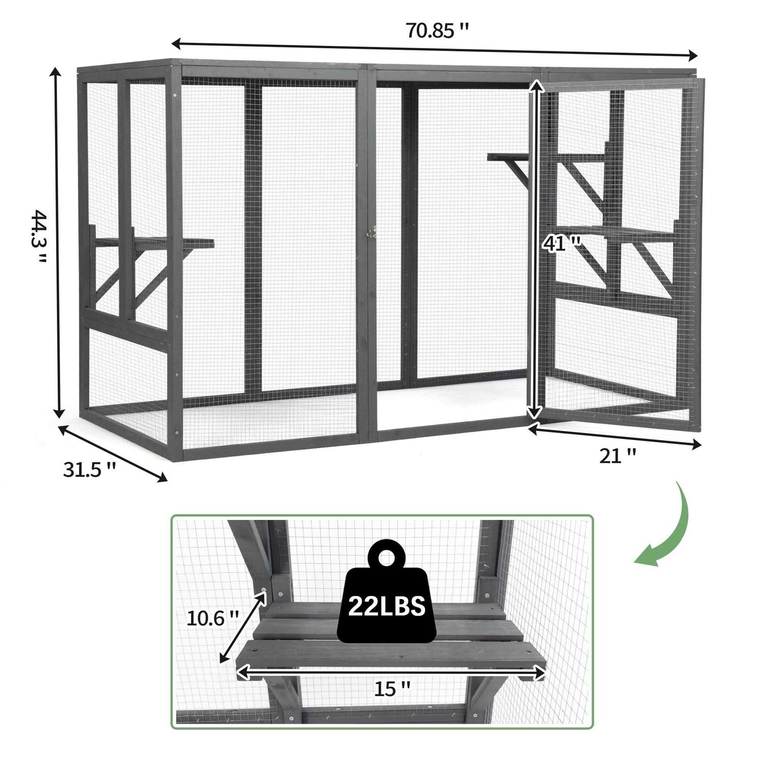 Coziwow Outdoor Cat House Enclosure Pet Cage Catio W/ Asphalt Roof - Pet Supplies online store