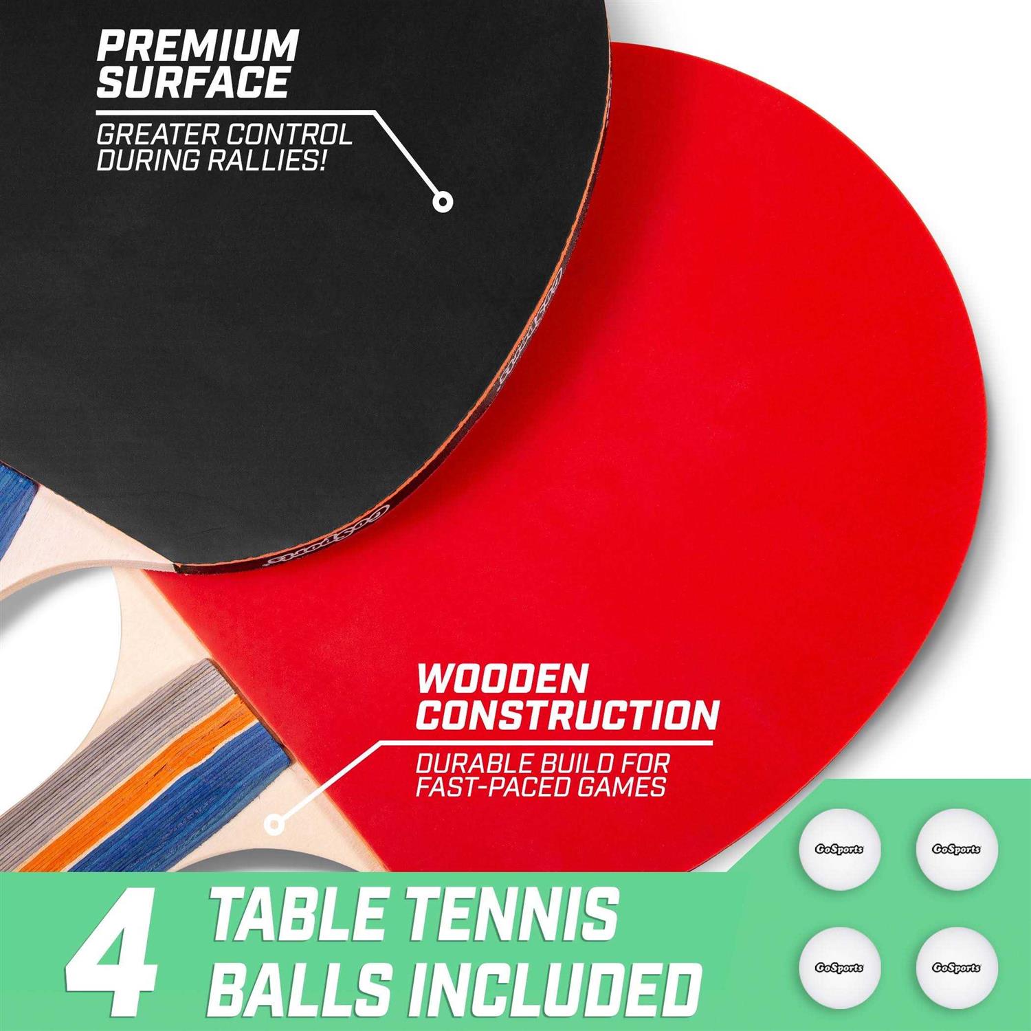 GoSports Mid-Size Table Tennis Game Set Indoor/Outdoor Portable Table Tennis Game 2 Paddles and 4 Balls - Sports Supplies Online Store