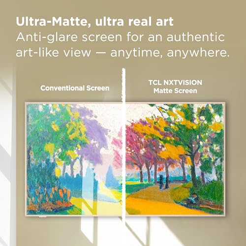 TCL 65-Inch Class NXTVISION Series QLED 4K UHD Google Smart TV Canvas Style Art Frame TV - QLED, 120hz, Matte Anti-Glare Screen, Free Bezel and Frame