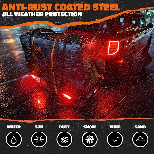 Mockins 16 Cubic Ft. Orange Cargo Carrier Bag & 60"x20"x6" Folding Trailer Hitch Cargo Carrier w/Rear Lights Bundle